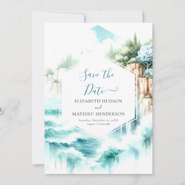 Simple Boho Nautical Wedding Save The Date (Vorderseite)