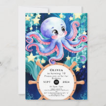 Simple Boho Octopus Birthday