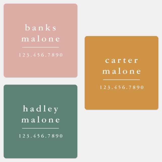 Simple Boho Rainbow Kids Waterproof Name Etiketten (Gruppe)