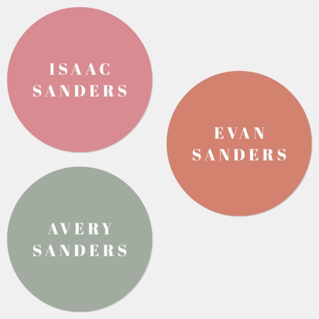 Simple Boho Rainbow Wassersicherer Name Etiketten (Gruppe)