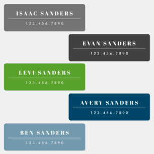 Simple Boho Rainbow Wassersicherer Name Etiketten