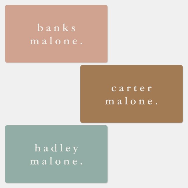 Simple Boho Rainbow Wassersicherer Name Etiketten (Gruppe)