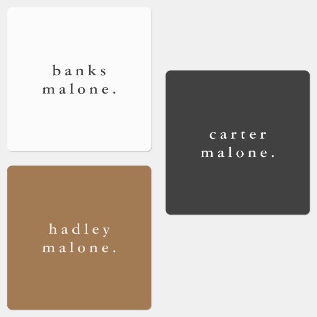 Simple Boho Rainbow Wassersicherer Name Etiketten (Gruppe)