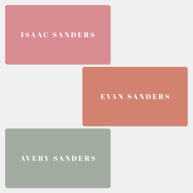 Simple Boho Rainbow Wassersicherer Name Etiketten (Gruppe)