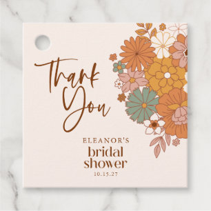 Simple Boho Retro Floral Brautparty Individuelle N Geschenkanhänger
