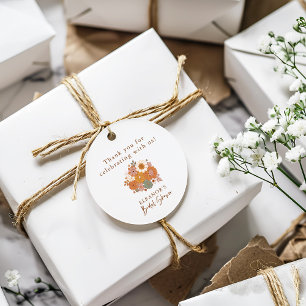 Simple Boho Retro Floral Brautparty Individuelle N Geschenkanhänger