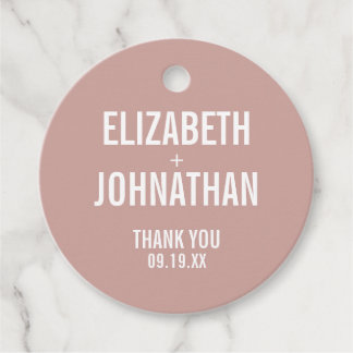 Simple Boho Rose Typografy Wedding Vielen Dank Geschenkanhänger