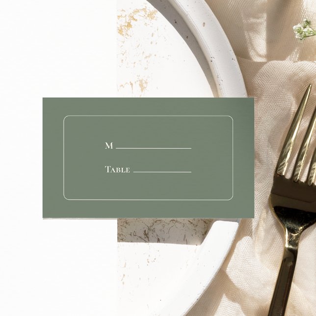 Simple Boho Sage Green Wedding Flat Platzkarte (Von Creator hochgeladen)