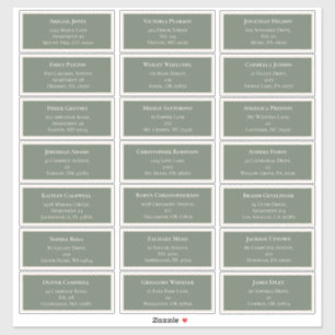 Simple Boho Sage Green Wedding Guest Address Aufkleber