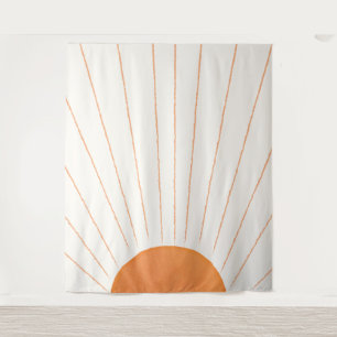 Simple Boho Sun Sunrise Wandteppich