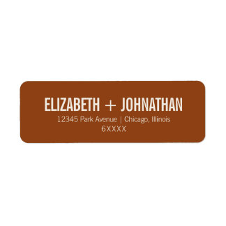 Simple Boho Terracotta Typografy Wedding Address