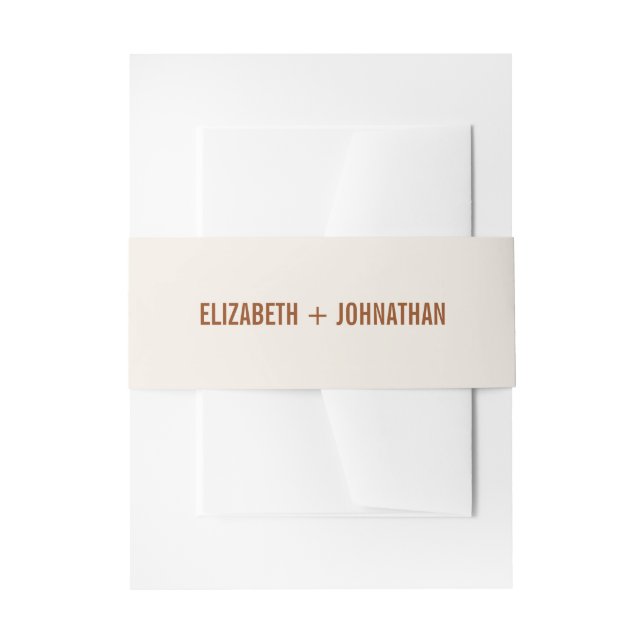 Simple Boho Terracotta Typografy Wedding Einladungsbanderole (Vorderseite Beispiel)