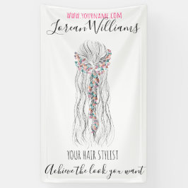 Simple Boho Wedding Hair Stylist Romantische Blume Banner