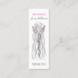 Simple Boho Wedding Hair Stylist Romantische Blume Mini Visitenkarte