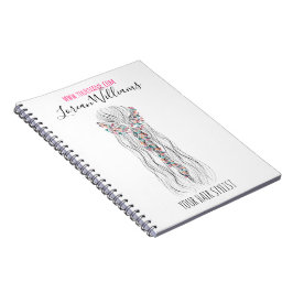 Simple Boho Wedding Hair Stylist Romantische Blume Notizblock