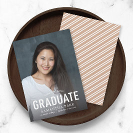 Simple Bold Graduate Photo Graduation Announcement Ankündigung