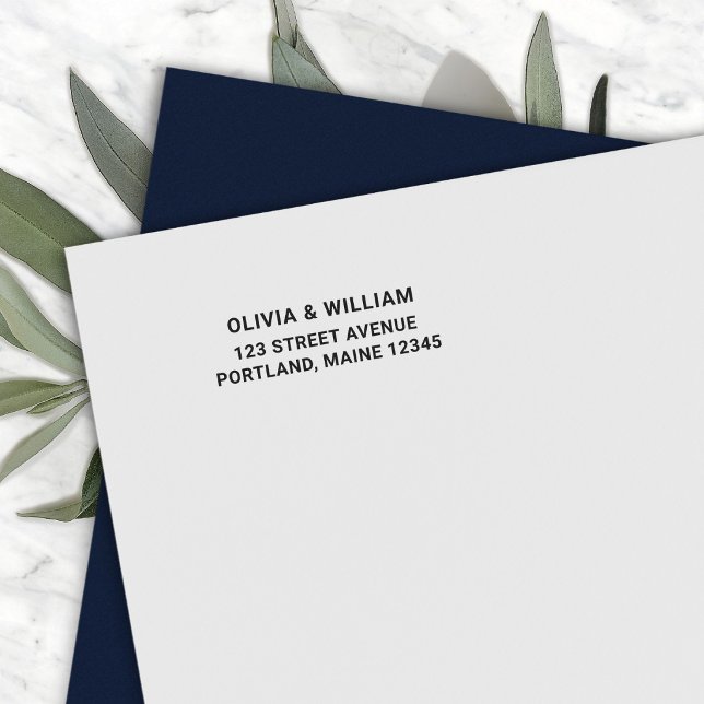 Simple Bold Modern Ampersand Couple Return Address Permastempel (Von Creator hochgeladen)