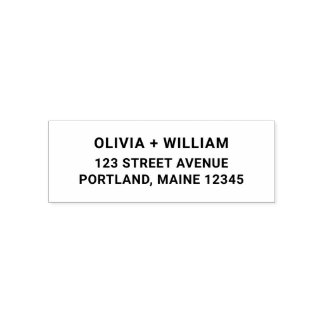 Simple Bold Modern Plus Couple Return Address Permastempel