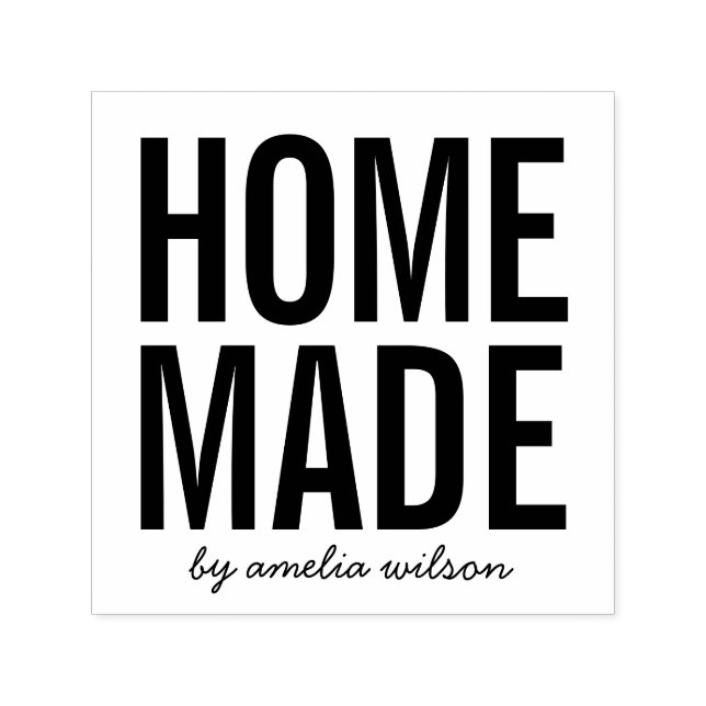 Simple Bold Personalize with Name Homemade Permastempel (Design)