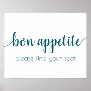 Simple Bon Appetit Aquamarines Aqua Any Event Si Poster