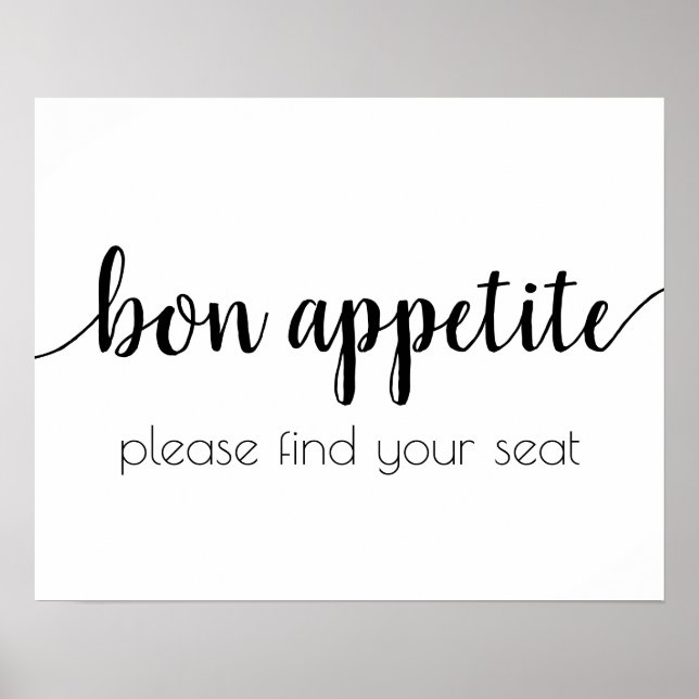 Simple Bon Appetit | Schwarzes Skript Jedes Ereign Poster (Vorne)