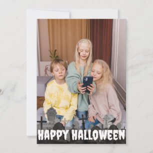 Simple Boo Happy Halloween Familie & Freunde Foto Feiertagskarte