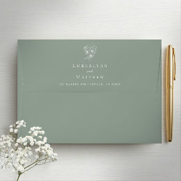 Simple Botanical Return Address Sage Green Wedding