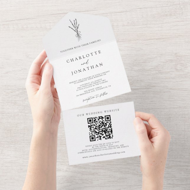 Simple Botanique tout en un Faire-part de mariage (Déchirure)