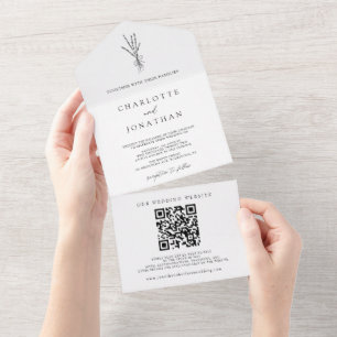 Simple Botanique tout en un Faire-part de mariage