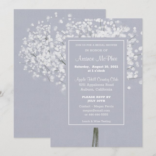 Simple Bouquet Floral Invitation de la nuptiale (Devant / Derrière)