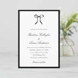 Simple Bow Classic Wedding Einladung