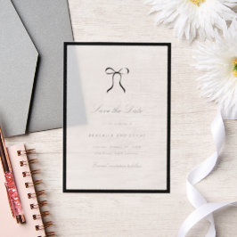 Simple Bow Classic Wedding Save the Date