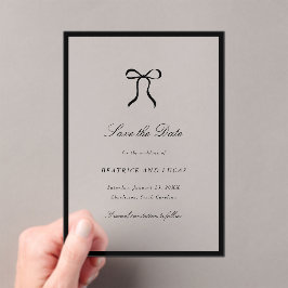 Simple Bow Classic Wedding Save the Date Acryleinladungen