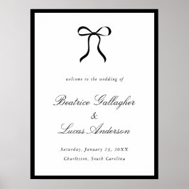 Simple Bow Classic Wedding Welcome Sign Poster