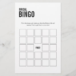 Simple Bridal Bingo Brautparty Game