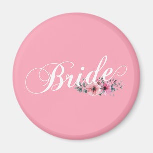 Simple Bride Floral Calligraphy   Aimant