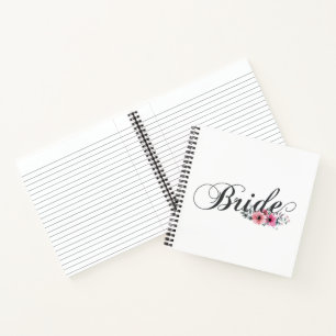Simple Bride Floral Calligraphy   Notebook Notizbuch
