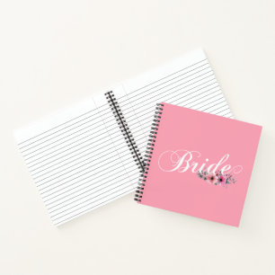 Simple Bride Floral Calligraphy Notizbuch