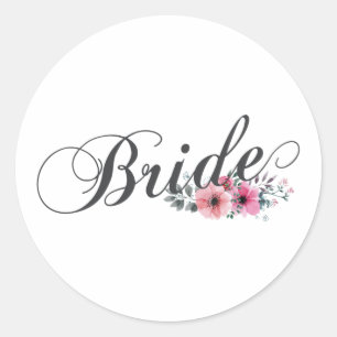 Simple Bride Florale Kalligrafie   Aufkleber