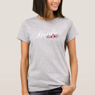 Simple Bride Florale Kalligrafie   T-Shirt