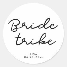 Simple Bride Tribe Runder Aufkleber