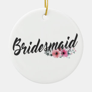 Simple Bridesmaid Wedding Calligraphy   Ornament