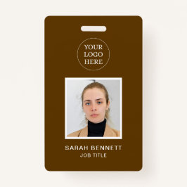 Simple Brown Beruflich Employee Office-Foto-ID Ausweis