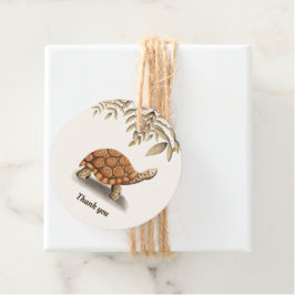 Simple Brown Botanical Tortoise Vielen Dank Geschenkanhänger