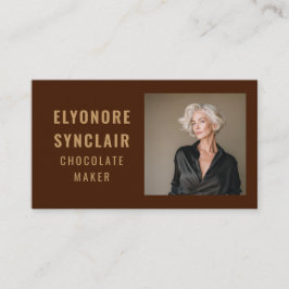 Simple Brown Chocolate Maker Photo Social QR Code Visitenkarte