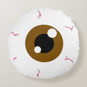 Simple Brown Eyeball Rundes Kissen