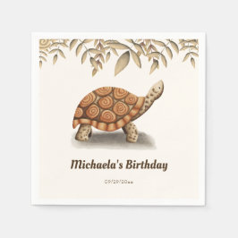 Simple Brown Tortoise Geburtstagsparty Serviette