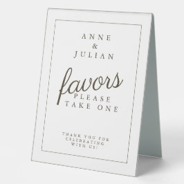 Simple Brown Wedding Favor Table Tent Tischaufsteller