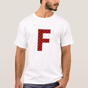 Simple Buffalo Karierte Hauptstadt Letter F Buffal T-Shirt