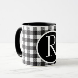 SImple Büffel karierte Monogramm-Tasse Tasse